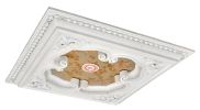 White and Gold Four Leaf Clover Square Chandelier Ceiling Medallion 24in