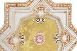 Ivory and Gold Eight Pointed Star Chandelier Ceiling Medallion 24in