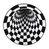 Large 31.5 Inch 3D Printed Round Vortex Illusion Areas Rug, Carpet Floor Door Mat Anti-Slip for Living Room Bedroom Office Black