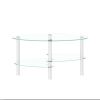 Transparent Oval glass coffee table, modern table with stainless steel leg, tea table 3-layer glass table for living room