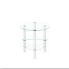 Transparent Oval glass coffee table, modern table with stainless steel leg, tea table 3-layer glass table for living room