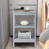 3-Tier Nightstand End Table with X Design Storage