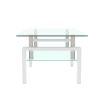 White Coffee Table, Clear Coffee Table,Modern Side Center Tables for Living Room, Living Room Furniture