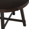 TREXM Farmhouse Round Extendable Dining Table with 16" Leaf Wood Kitchen Table (Espresso)