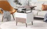 Modern Multi-functional Coffee Table Extendable with Storage & Lift Top in Walnut