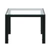 Nesting Coffee Table Set of 2;  Square Modern Stacking Table with Tempered Glass Finish for Living Room; Transparent