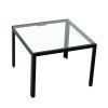 Nesting Coffee Table Set of 2;  Square Modern Stacking Table with Tempered Glass Finish for Living Room; Transparent