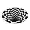 Large 31.5 Inch 3D Printed Round Vortex Illusion Areas Rug, Carpet Floor Door Mat Anti-Slip for Living Room Bedroom Office Black