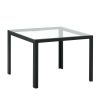 Nesting Coffee Table Set of 2;  Square Modern Stacking Table with Tempered Glass Finish for Living Room; Transparent