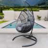 High Quality Outdoor Indoor Black color PE Wicker Swing Egg chair