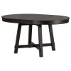 TREXM Farmhouse Round Extendable Dining Table with 16" Leaf Wood Kitchen Table (Espresso)