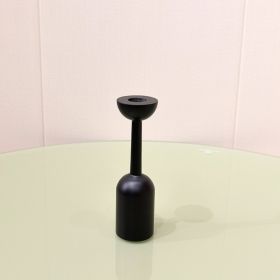 Style Home Decoration Wooden Candlestick Simple Candle Holder Sample Room Photography Props (Option: C Type Black)