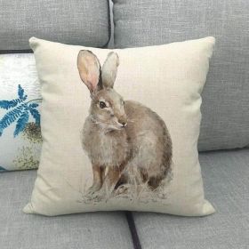 Gray Style Animal Linen Sofa Car Pillow Cover (Option: 2style-45x45cm)