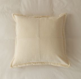 Hotel Homestay Corduroy Fly Edge Pillow Cover (Option: Rice white-50X50CM)