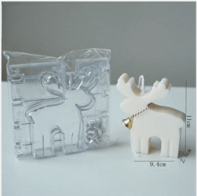 Christmas Tree Deer Small House Plastic Candle Mold With Screw Fixation (Option: A)