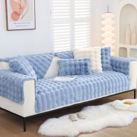 Warm Sofa Bubble Plush Pillowcase Pillow (Option: Light Blue-45x45cm pillowcase)