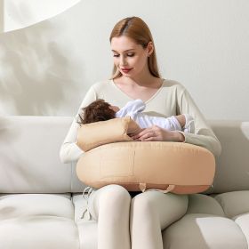 Waist Support Hugging Mother Newborn Nursing Pillow (Option: Khaki Breast Strap-Average Size)