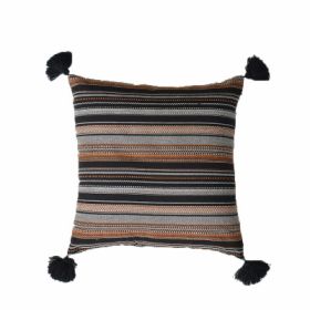 Nordic Style Cotton And Linen Living Room Ins Cotton Pillow Cover (Option: Color Stripes Shape-45x45 Without Core)