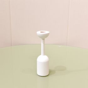 Style Home Decoration Wooden Candlestick Simple Candle Holder Sample Room Photography Props (Option: C Style White)