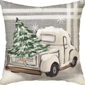 Winter Series Throw Pillow Cover Linen (Option: W022732-45x45cm)