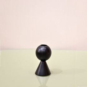 Style Home Decoration Wooden Candlestick Simple Candle Holder Sample Room Photography Props (Option: A Style Black)