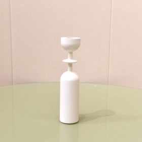 Style Home Decoration Wooden Candlestick Simple Candle Holder Sample Room Photography Props (Option: White D)