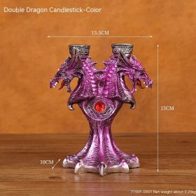 Home Fashion Halloween Skull Candlestick (Option: Double Dragon Color)