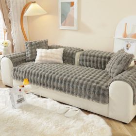 Warm Sofa Bubble Plush Pillowcase Pillow (Option: Dark Grey-45x45cm pillowcase)