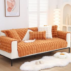 Warm Sofa Bubble Plush Pillowcase Pillow (Option: Brown-45x45cm pillowcase)