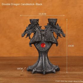 Home Fashion Halloween Skull Candlestick (Option: Double Dragon Black)