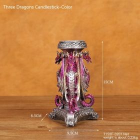 Home Fashion Halloween Skull Candlestick (Option: Three Dragon Color)