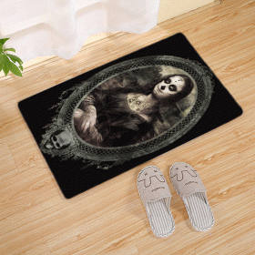 Halloween Flannel Floor Mat Bathroom Toilet Door Non-slop Mats Skull Absorbent Printing Floor Mat (Option: Halloween 210006-40x60)