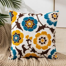 Flower Embroidery Pillow Cover Pastoral Style (Option: Style 2-45x45CM Single Pillowcase)