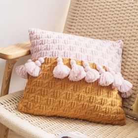 Braided Pillow Travel Office Accessories (Option: Pink Turmeric-45x45cm With Core)