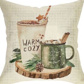 Winter Series Throw Pillow Cover Linen (Option: W022715-45x45cm)