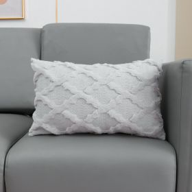 Plush Embroidered Diamond Pillow Cover (Option: 30x50cm-Grey)