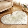 1pc Heart Shaped Area Rug, Plush Faux-Fur Carpet For Living Room & Bedroom, Home Decor Valentine's Day Decor 19.6in*23.6in/50cm*60cm