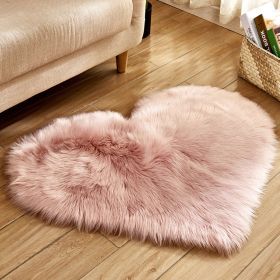 1pc Heart Shaped Area Rug, Plush Faux-Fur Carpet For Living Room & Bedroom, Home Decor Valentine's Day Decor 19.6in*23.6in/50cm*60cm (Color: pink)