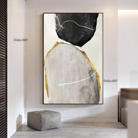 Hand-painted oil painting stone to run the porch hanging painting abstract texture light luxury living room background wall decoration painting (size: 100x150cm)