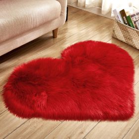 6cm Plush Carpet Fuzzy Wool Floor Mat Multicolor Heart Soft Fluffy Cozy Living Room Bedroom Aldult Child Boy Girl Fashion Lovely (Color: Red)