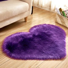 6cm Plush Carpet Fuzzy Wool Floor Mat Multicolor Heart Soft Fluffy Cozy Living Room Bedroom Aldult Child Boy Girl Fashion Lovely (Color: purple)