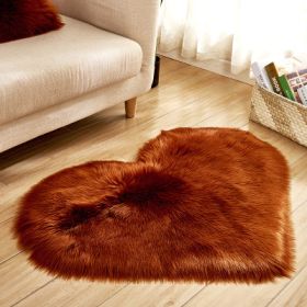 6cm Plush Carpet Fuzzy Wool Floor Mat Multicolor Heart Soft Fluffy Cozy Living Room Bedroom Aldult Child Boy Girl Fashion Lovely (Color: BROWN)