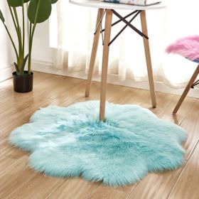 Fluffy 6cm Plush Carpet Fuzzy Wool Floor Mat Multicolor Flowers Clouds Soft Living Room Bedroom Aldult Child Kids Fashion Lovely (Color: light blue)