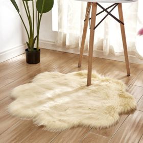 Fluffy 6cm Plush Carpet Fuzzy Wool Floor Mat Multicolor Flowers Clouds Soft Living Room Bedroom Aldult Child Kids Fashion Lovely (Color: beige yellow)