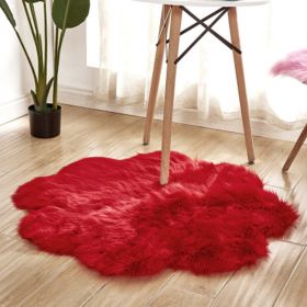 Fluffy 6cm Plush Carpet Fuzzy Wool Floor Mat Multicolor Flowers Clouds Soft Living Room Bedroom Aldult Child Kids Fashion Lovely (Color: Red)