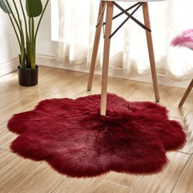 Fluffy 6cm Plush Carpet Fuzzy Wool Floor Mat Multicolor Flowers Clouds Soft Living Room Bedroom Aldult Child Kids Fashion Lovely (Color: Wine red)