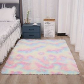 1pc, Ultra Soft Tie-Dyed Shaggy Area Rug for Bedroom, Living Room, and Home Decor - Fluffy, Fuzzy, and Plush Furry Carpet - 47.24 x 62.99 (Color: Tie-dye Colorful)