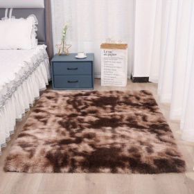 1pc, Ultra Soft Tie-Dyed Shaggy Area Rug for Bedroom, Living Room, and Home Decor - Fluffy, Fuzzy, and Plush Furry Carpet - 47.24 x 62.99 (Color: Tie-dye Brown)