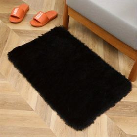 1pc, Luxury Soft Plush Shaggy Area Rugs for Bedroom, Living Room, and Nursery - Non-Slip, Washable (Color: Black, size: 19.69*31.5inch)