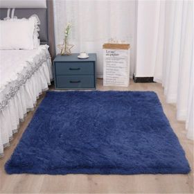 1pc, Luxury Soft Plush Shaggy Area Rugs for Bedroom, Living Room, and Nursery - Non-Slip, Washable (Color: dark blue, size: 19.69*31.5inch)